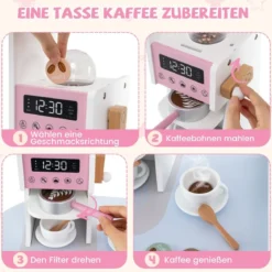 Holz Eck Spielküche mit Sound & Licht & Kaffeemaschine & Rutsche Kleinkind Küchen Spielset