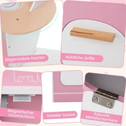 Holz Eck Spielküche mit Sound & Licht & Kaffeemaschine & Rutsche Kleinkind Küchen Spielset