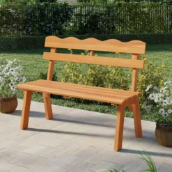 Holz Gartenbank aus Akazienholz bis 360 kg Belastbar 2-Sitzer Balkonbank Wetterfeste Holzbank