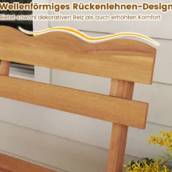 Holz Gartenbank aus Akazienholz bis 360 kg Belastbar 2-Sitzer Balkonbank Wetterfeste Holzbank