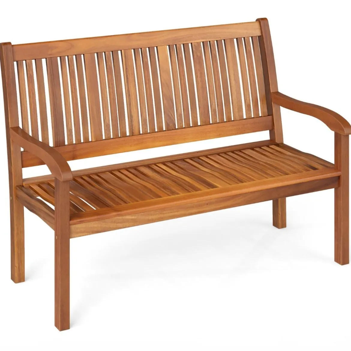 Holz Gartenbank für 2-3 Sitzer Holzbank bis 320 kg Belastbar Sitzbank Parkbank 126 x 63 x 91 cm