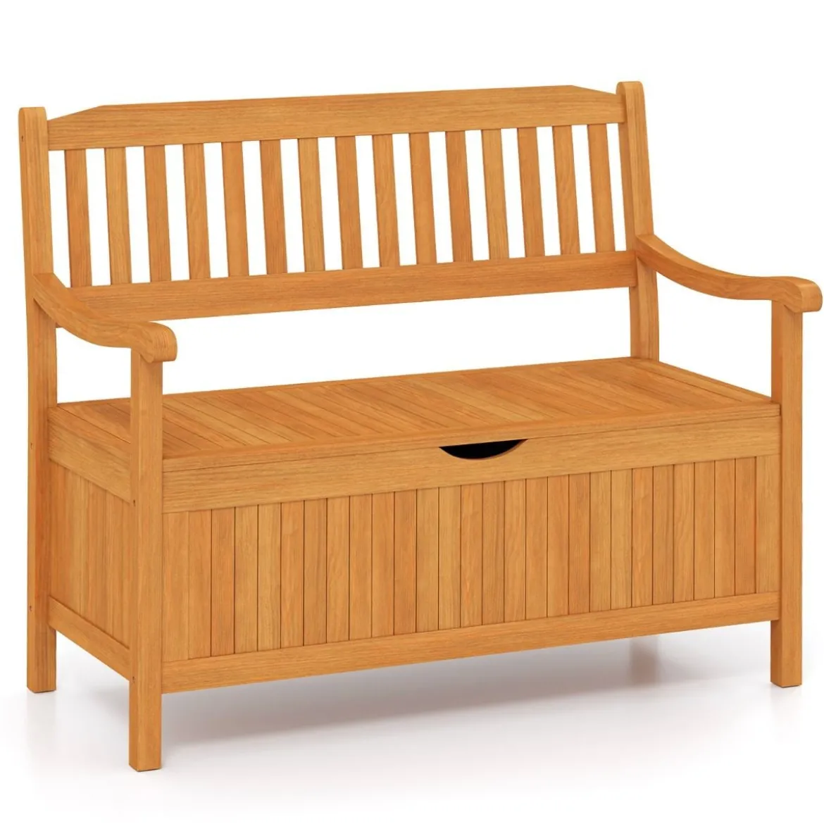 Holz Gartenbank mit Stauraum für 2-Sitzer bis 360kg Belastbar Holzbank Balkonbank Sitzbank