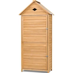 Holz Gartenschrank Gerätehaus Geräteschuppen Geräteschrank 70 x 36 x 177 cm