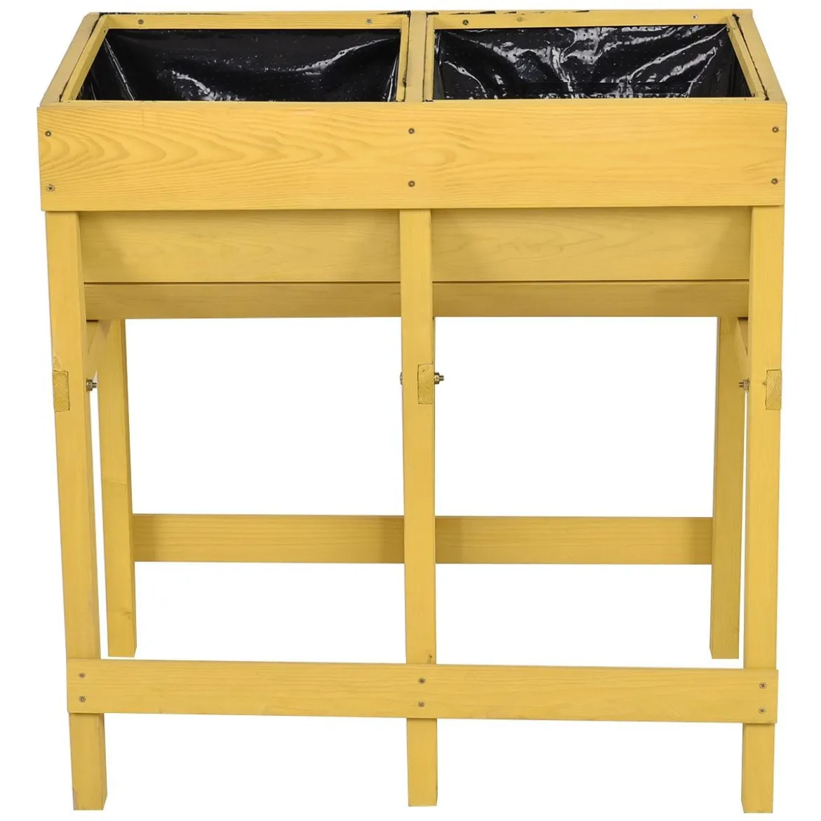 Holz Gelb Hochbeet Blumenbeet Pflanzkasten