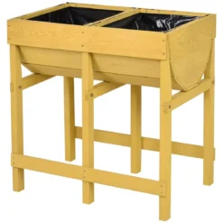 Holz Gelb Hochbeet Blumenbeet Pflanzkasten