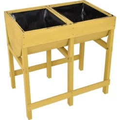 Holz Gelb Hochbeet Blumenbeet Pflanzkasten