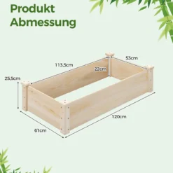 Holz Hochbeet Gartenbeet ohne Boden Kräuterbeet Blumenkasten Pflanzbeet Blumenbeet Natur