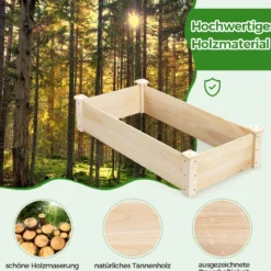 Holz Hochbeet Gartenbeet ohne Boden Kräuterbeet Blumenkasten Pflanzbeet Blumenbeet Natur