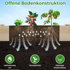 Holz Hochbeet Gartenbeet ohne Boden Kräuterbeet Blumenkasten Pflanzbeet Blumenbeet Natur