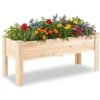 Holz Hochbeet mit Ablauflöchern & L-Beinen Pflanzbeet bis 100 kg Blumenkübel Kräuterbeet
