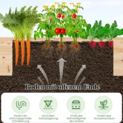 Holz Hochbeet mit 2 Pflanzkästen & Trennwänden Gartenbeet Kräuterbeet Pflanzbeet Braun