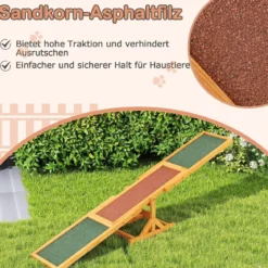 Holz-Hund Agility Wippe Hunde-Übungs- & Spielset Outdoor-Laufspielzeug Kletterplattform Gelb