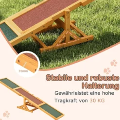 Holz-Hund Agility Wippe Hunde-Übungs- & Spielset Outdoor-Laufspielzeug Kletterplattform Gelb