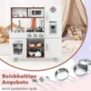 Holz Kinderküche mit Licht & Sound & Herd & Mikrowelle & Ofen & Utensilien Spielküche