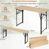Holz Klappbare Bierzeltgarnitur inkl. 2 Bierbänke & 1 Biertisch 3-teilige Biertischgarnitur 118 cm