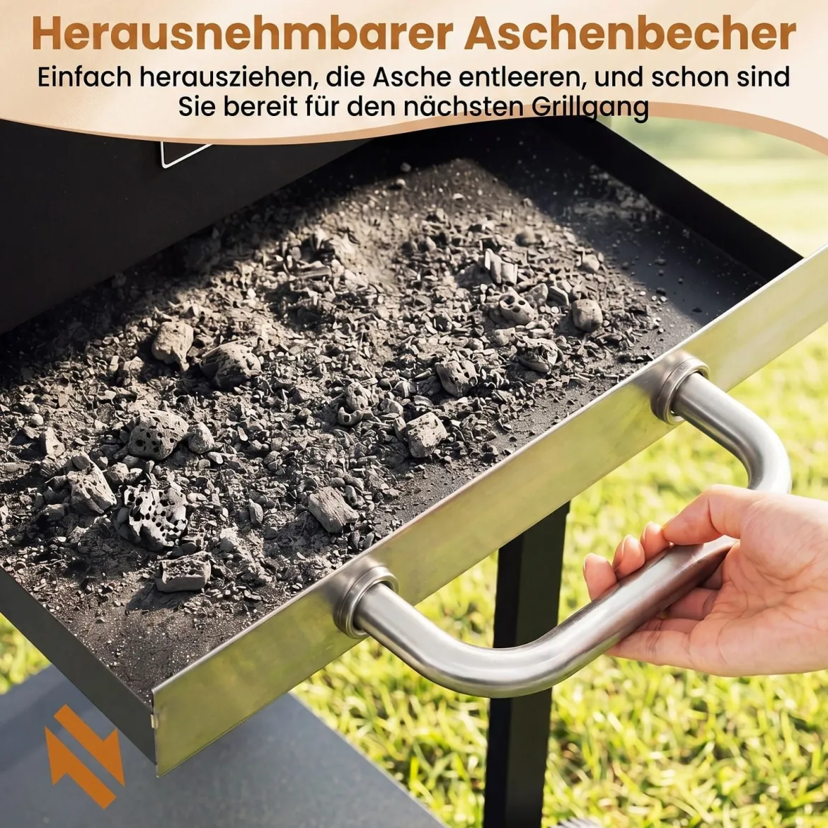 Holzkohlegrill Outdoor Grillwagen mit 2 Seitentischen Großer Räuchergrill mit Rollen
