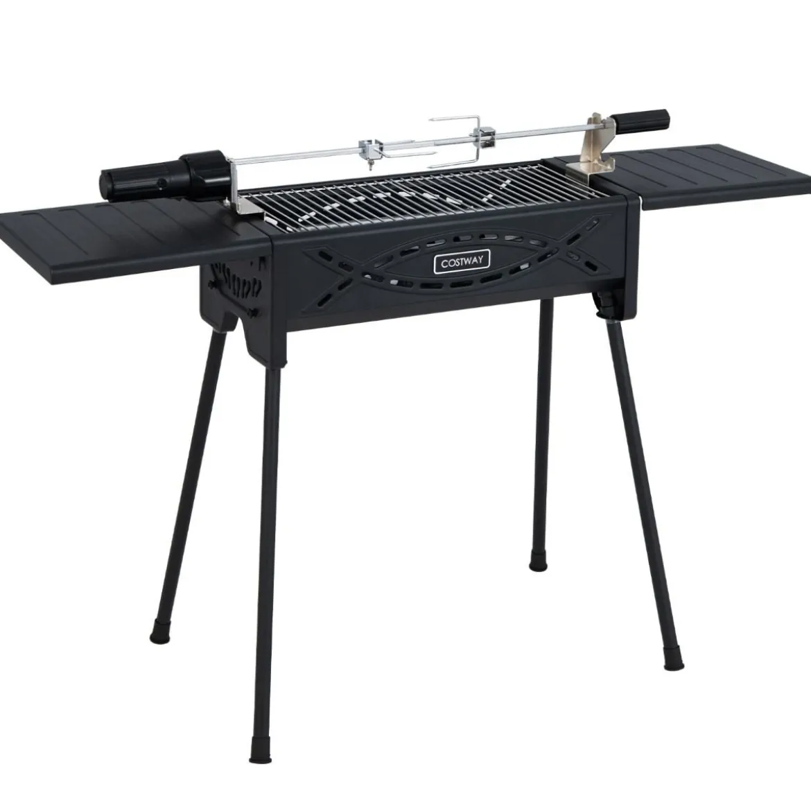 Holzkohlegrill Outdoor-Grill mit Elektrischer Bratgabel Holzkohle-Grillstation für BBQ 108 x 41 x 75 cm