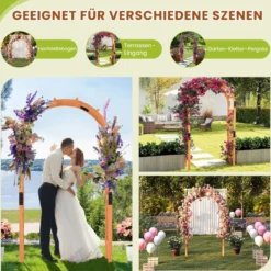 Holz Rosenbogen für Kletterpflanzen Gartenbogen Torbogen Spalier Rankhilfe Rankgitter