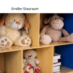 Holzschrank mit 5 offenen Ablagefächern geräumiger Bücher Spielzeug Lagerschrank mit dicken Regalen