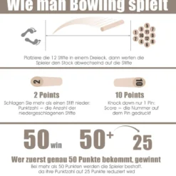 Holzspiel Wurfspiel Zahlen Nordisches Finn Nummern Kubb Kegel Wikinger Familie Spiel