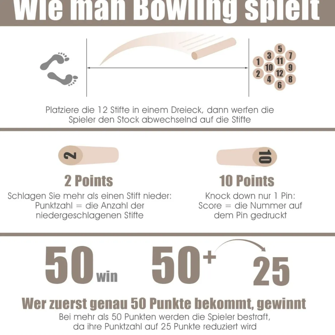 Holzspiel Wurfspiel Zahlen Nordisches Finn Nummern Kubb Kegel Wikinger Familie Spiel