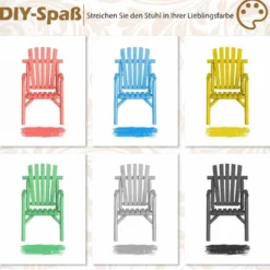 Holz Wetterfester Gartensessel mit Geneigter Rückenlehne & Armlehnen Gartenstuhl Natur