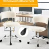 Home Office Drehstuhl aus Kunstpelz mit Höhenverstellbarem gepolstertem Sitz Weiß