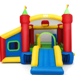 Hüpfburg Aufblasbare Kinder Springburg Spielburg mit Rutsche Bunt 380 x 305 x 215 cm