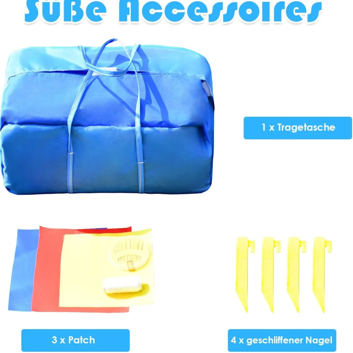Hüpfburg Aufblasbares Outdoor Springburg mit 4 Säulen Rutsche Komplett-Set 3x2x2m