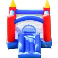 Hüpfburg Aufblasbares Outdoor Springburg mit 4 Säulen Rutsche Komplett-Set 3x2x2m