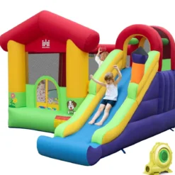 Hüpfburg Aufblasbare Spielburg für Kinder mit Rutsche 325 x 290 x 205 cm