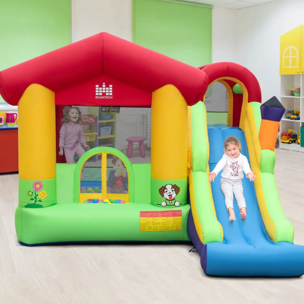 Hüpfburg Aufblasbare Spielburg für Kinder mit Rutsche 325 x 290 x 205 cm