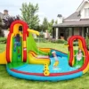 Hüpfburg Aufblasbare Wasserrutsche Kinder Springburg Wasserspielplatz mit 2 Rutschen & Kletterwand