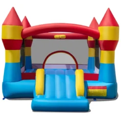 Hüpfburg Aufblasbar Spielburg Outdoor Bouncer mit Rutsche Bunt 370 x 280 x 230 cm