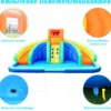 Hüpfburg aufblasbar Spielpool Wasserpark mit 2 Rutschen und Kletterwand 4,5x3x2M