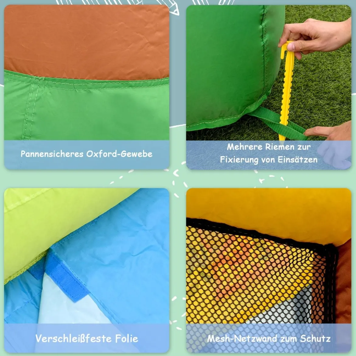 Hüpfburg aufblasbar Springburg mit 30 Bälle Hüpfschloss mit Rutsche Spielburg für Kinder 390 x 340 x 230 cm