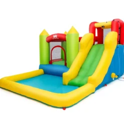 Hüpfburg aufblasbar Wasserrutsche Spielpool Planschbecken mit Rutsche 350 x 280 x 190cm