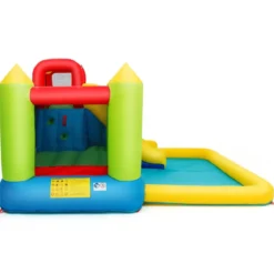 Hüpfburg aufblasbar Wasserrutsche Spielpool Planschbecken mit Rutsche 350 x 280 x 190cm