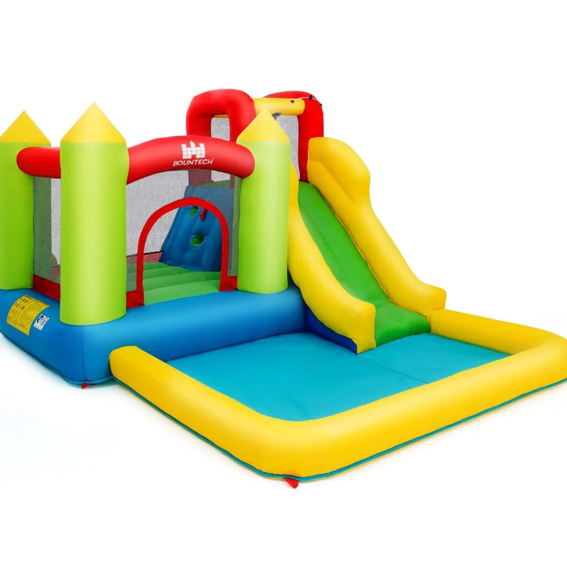 Hüpfburg aufblasbar Wasserrutsche Spielpool Planschbecken mit Rutsche 350 x 280 x 190cm
