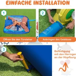 Hüpfburg mit Gebläse aufblasbares Hüpfhaus für Kinder mit Rutsche 313 x 402 x 320 cm