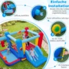 Hüpfburg mit Gebläse & Rutsche & Sprungbereich & Basketballkorb & Boxsäcken & Bällebad Bouncy Castle