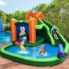 Hüpfburg mit Rutsche Wasserpark zur Nass- & Trockenanwendung 370 x 300 x 190 cm Grün