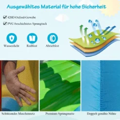 Hüpfburg Spielburg im Baseball-Thema für Kinder mit Bällebad & Rutsche & Meeresbällen 280 x 375 x 249 cm