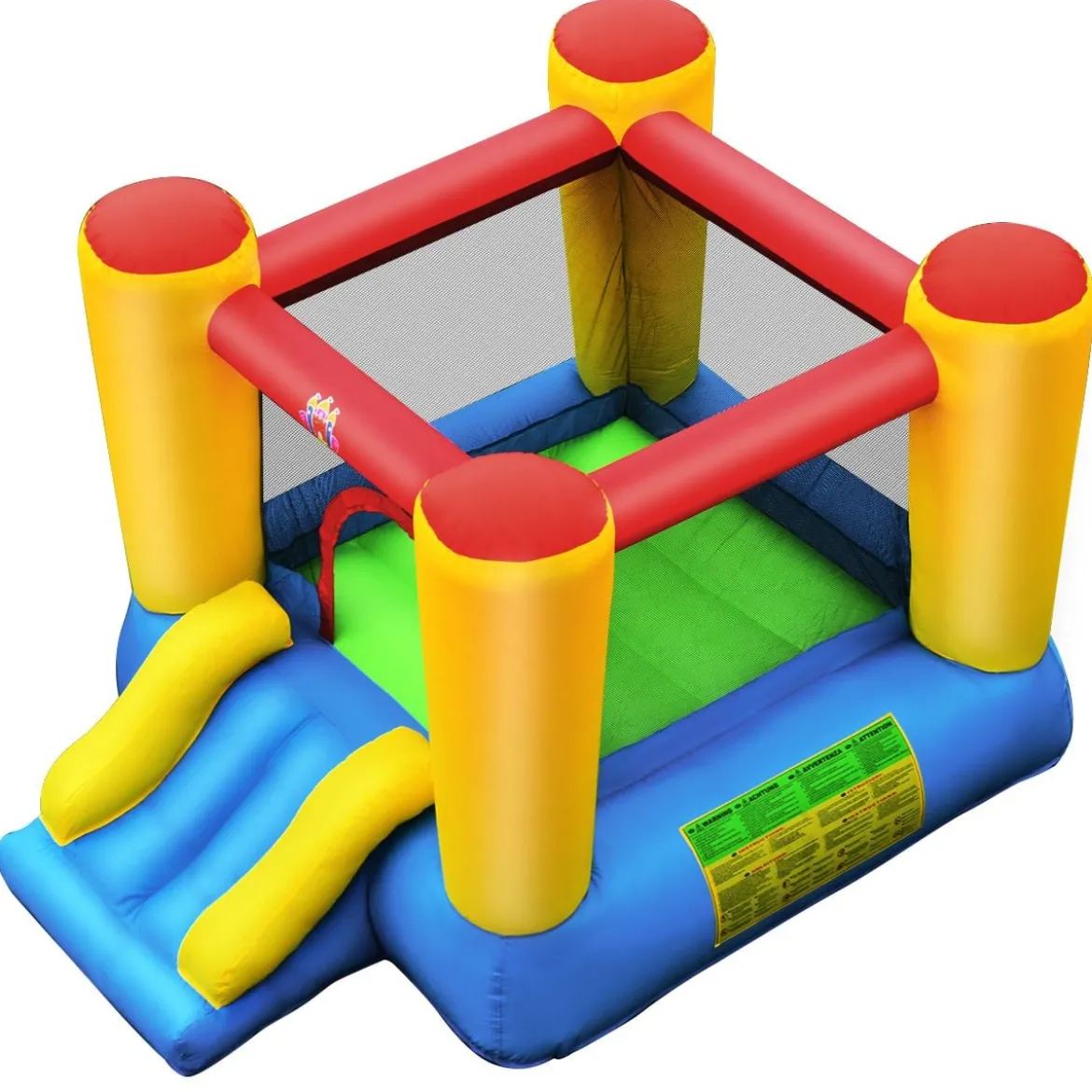 Hüpfburg und 300W Gebläse Kombination mit Rutsche Aufblasbares Outdoor Trampolin Spielburg 294x283x169cm