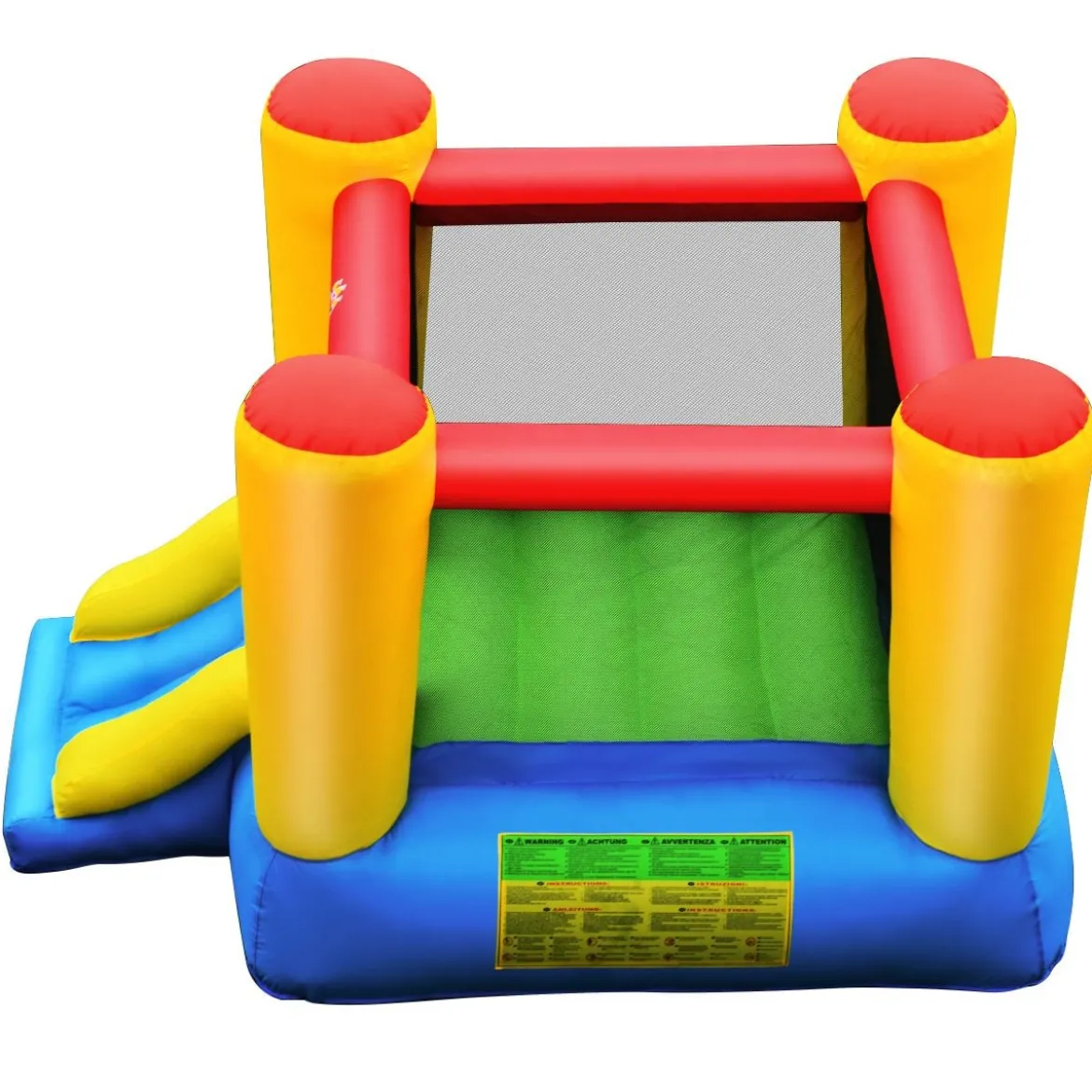 Hüpfburg und 300W Gebläse Kombination mit Rutsche Aufblasbares Outdoor Trampolin Spielburg 294x283x169cm