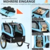 Hundeanhänger für Fahrrad Haustieranhänger für Fahrrad 40 kg Belastbar Blau