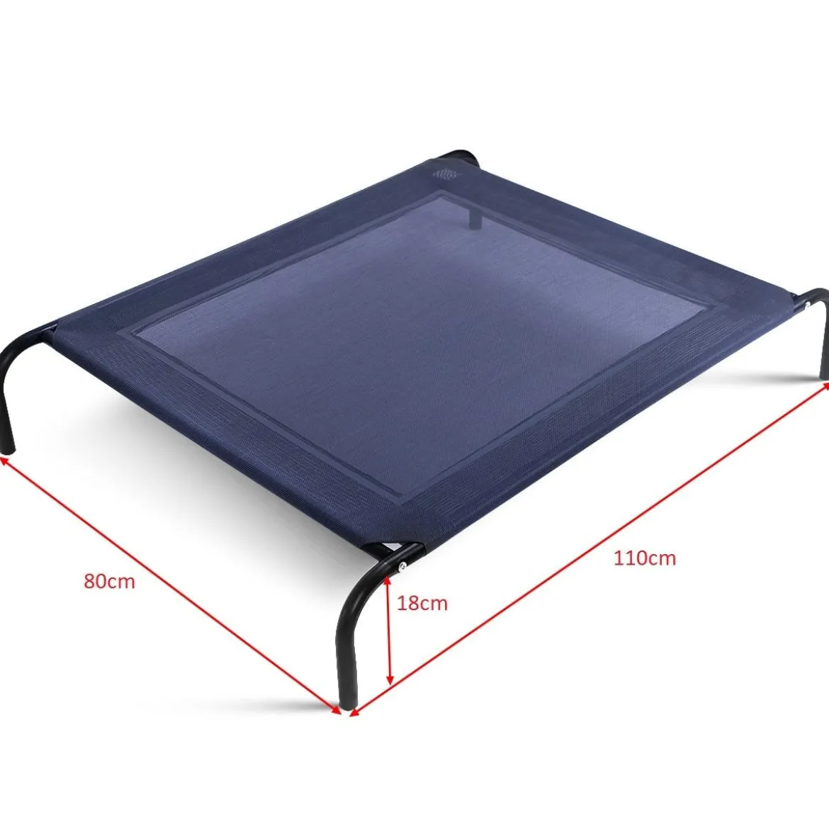 Hundebett Garten Hundeliege Liegeplatz draußen Hundesofa Grau 110 x 80 x 18 cm Metall