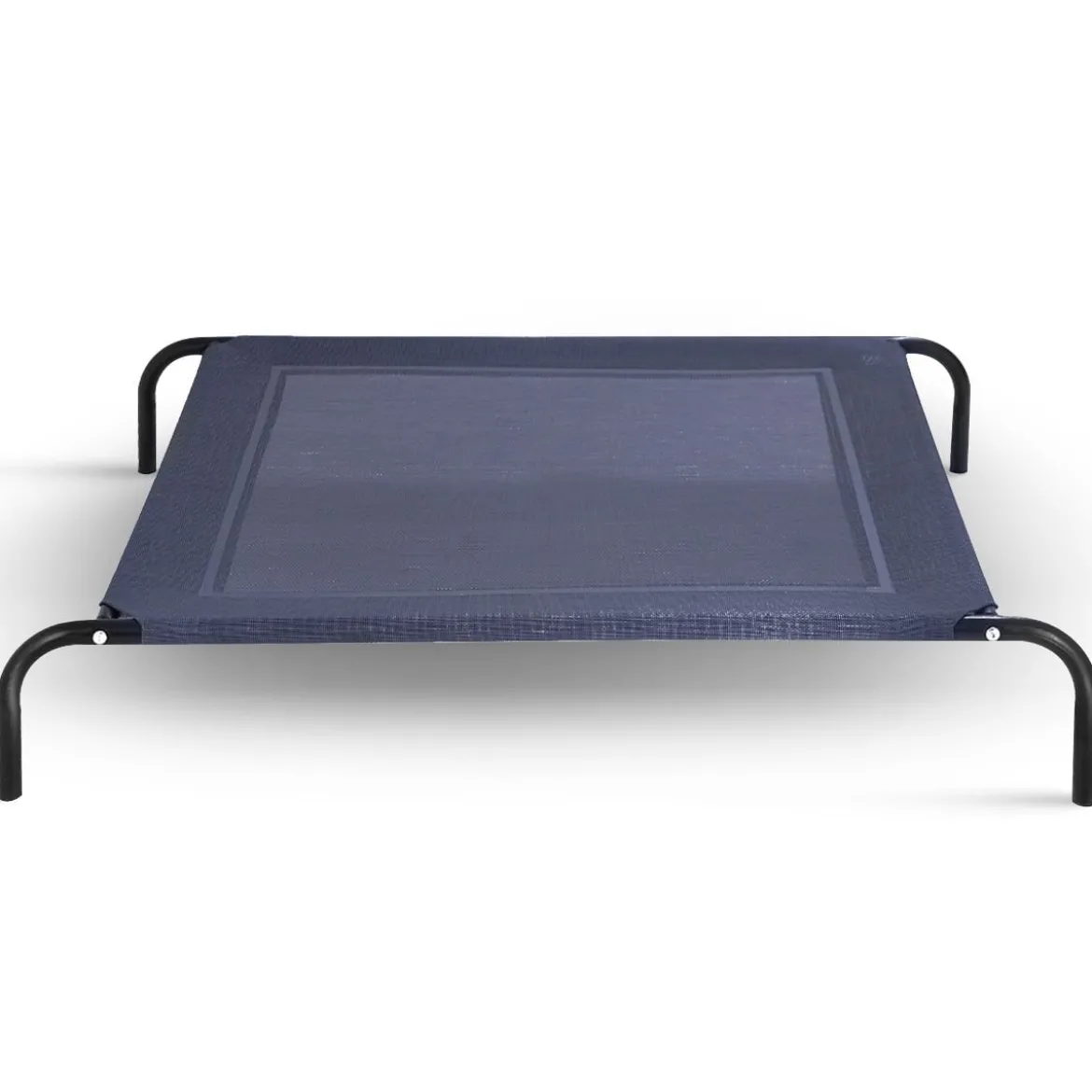 Hundebett Garten Hundeliege Liegeplatz draußen Hundesofa Grau 110 x 80 x 18 cm Metall