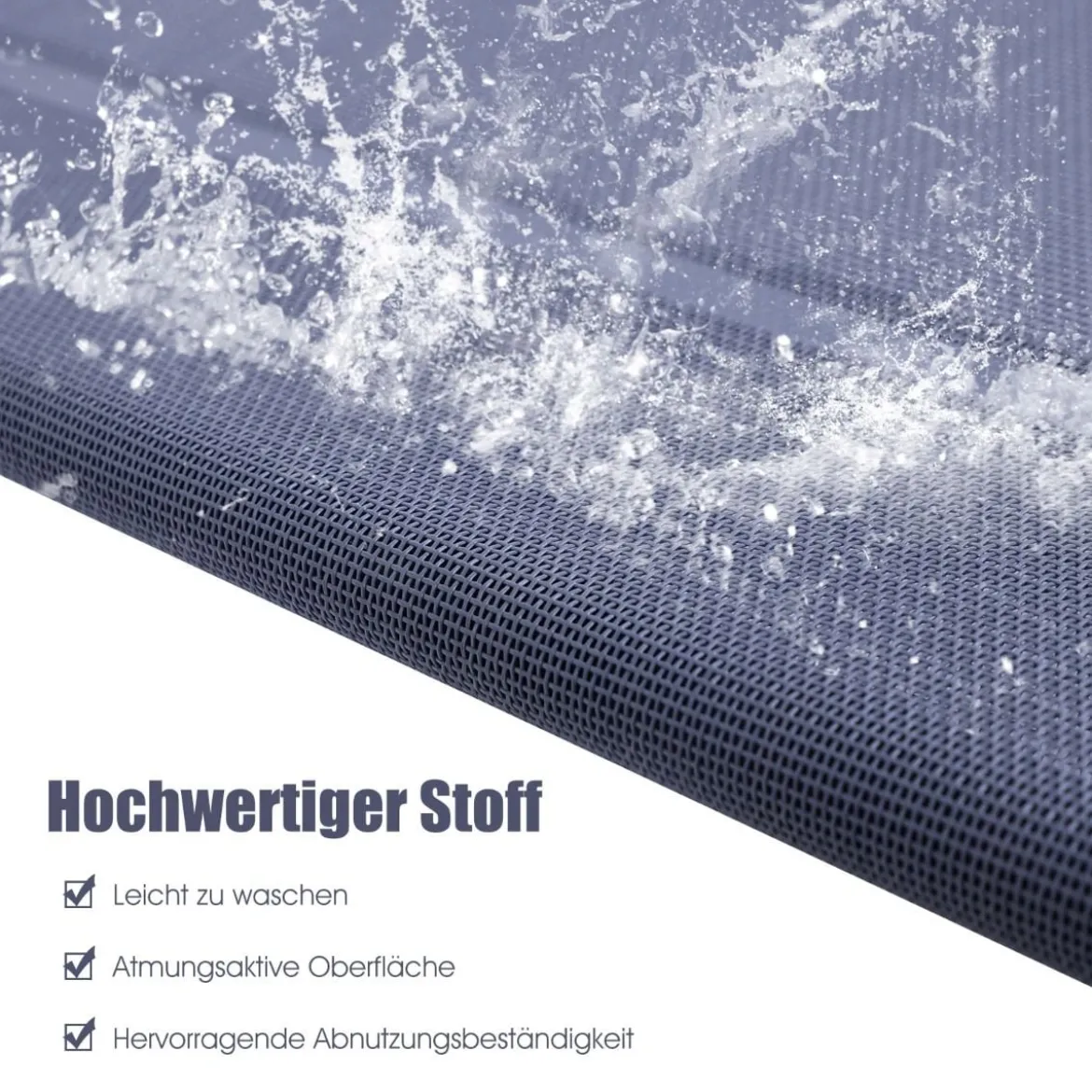 Hundebett Hundeliege outdoor Haustierbett Hund 130 x 90 x 20 cm Grau