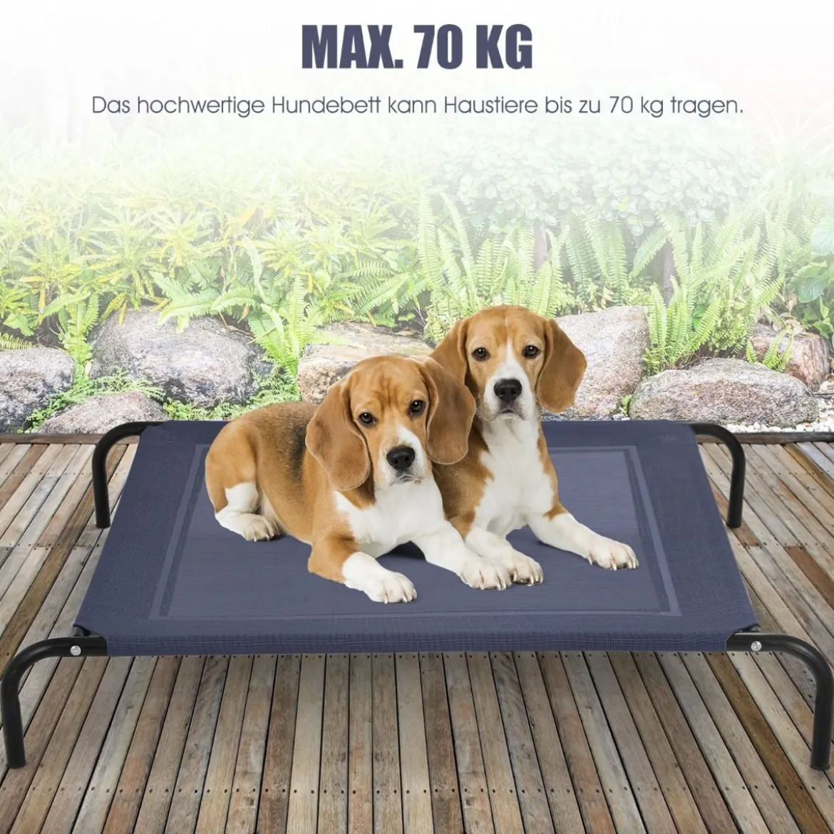 Hundebett Hundeliege outdoor Haustierbett Hund 130 x 90 x 20 cm Grau